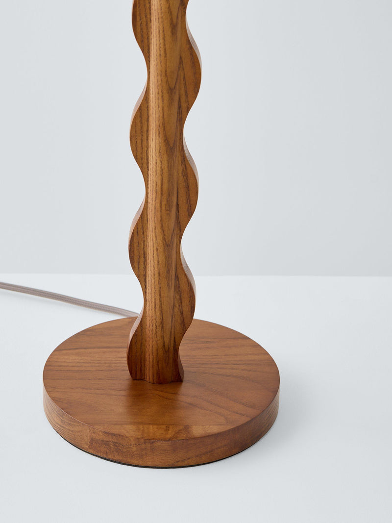 John Lewis Wiggle table lamp H66cm stained ash wood, UK version