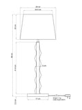 John Lewis Wiggle table lamp H66cm stained ash wood, UK version