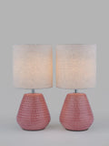 John Lewis Elwood table lamp set of 2 ceramic base linen shade, UK version