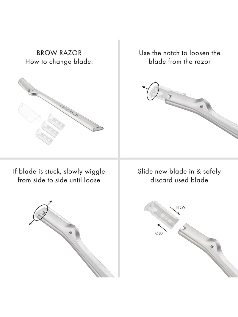 Tweezerman brow razor for precise grooming, imported from the UK