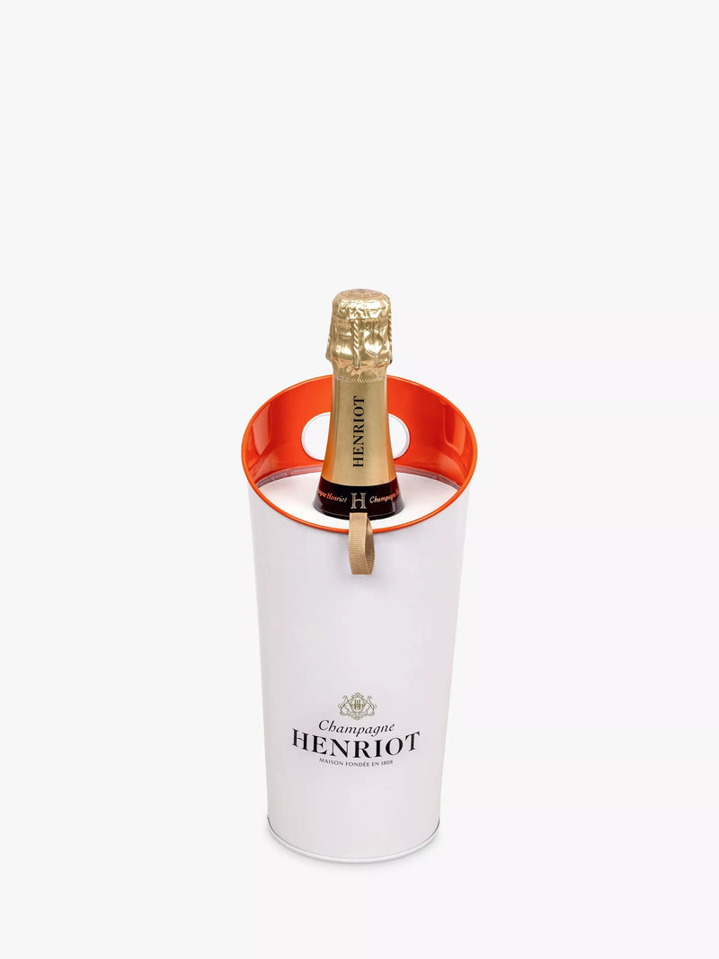 Henriot Brut Souverain champagne with cooler bucket 75cl, UK version