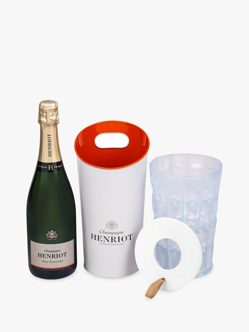 Henriot Brut Souverain champagne with cooler bucket 75cl, UK version