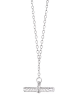 John Lewis Daisy London Estée Lalonde T-Bar Pendant Necklace, Silver- Buy online at McGrocer