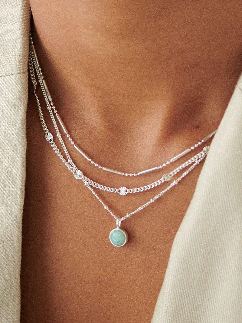 Daisy London Estée Lalonde silver sunburst chain necklace 40-45cm - British product