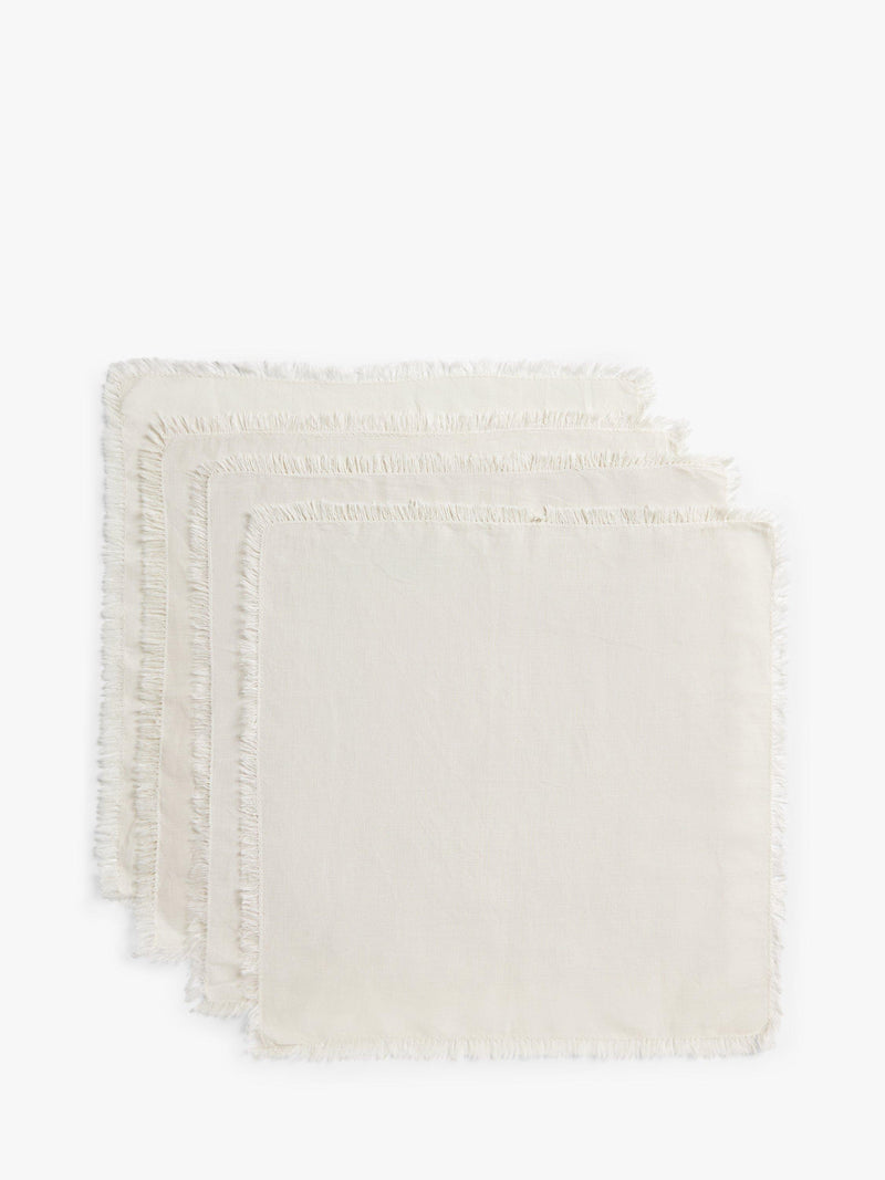 John Lewis fringe cotton linen napkins set of 4, imported from the UK