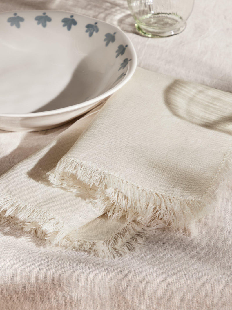 John Lewis fringe cotton linen napkins set of 4, imported from the UK