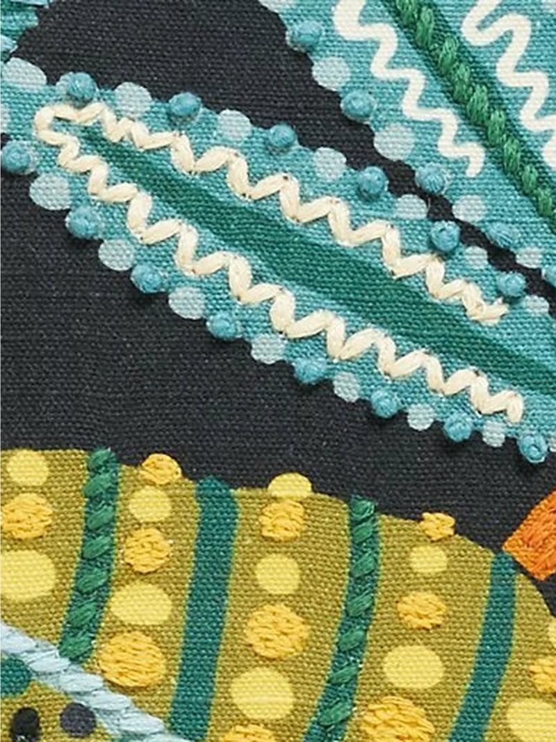 John Lewis exotic leaves digital print cushion with hand embroidery, UK version
