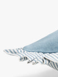John Lewis velvet frill cushion with reversible cotton stripe back, UK version