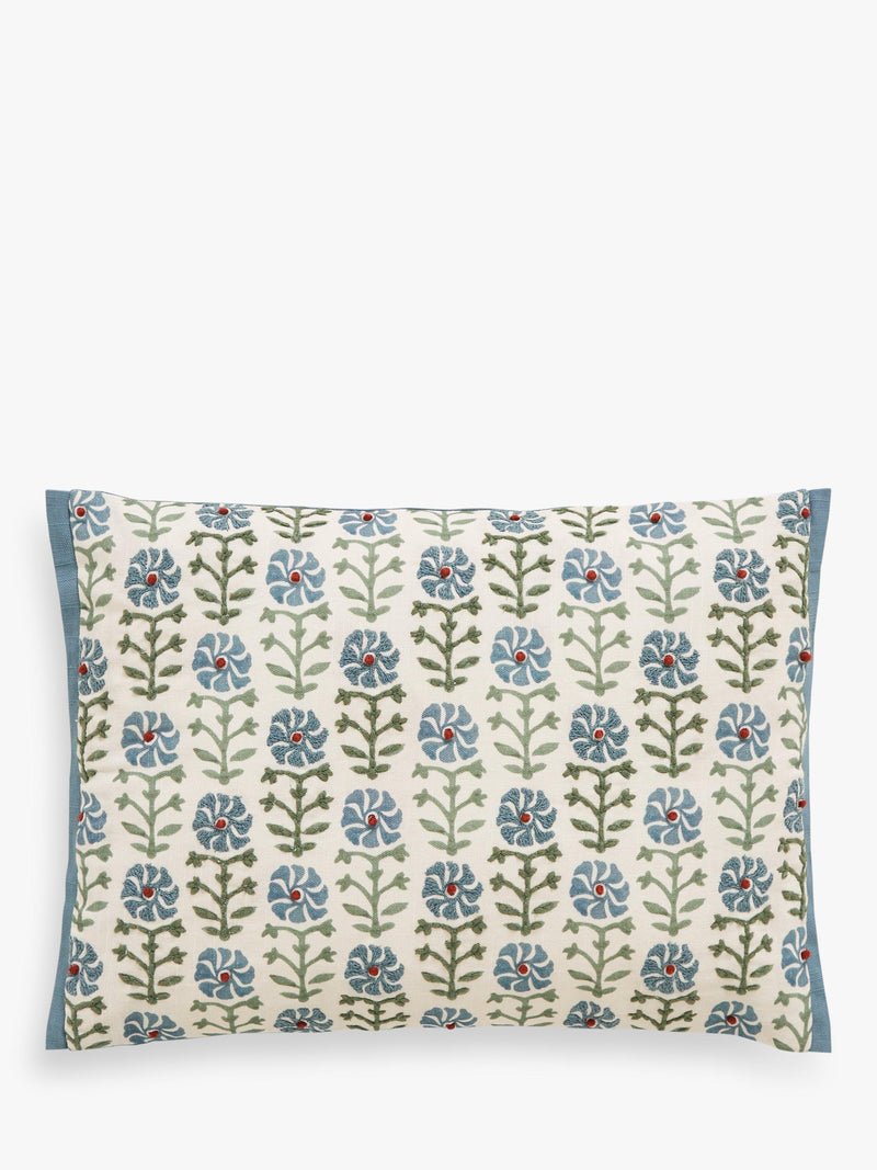 John Lewis cotton-printed decorative cushion with embroidery, UK version