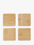 John Lewis square bamboo coasters set of 4 natural (British brand)