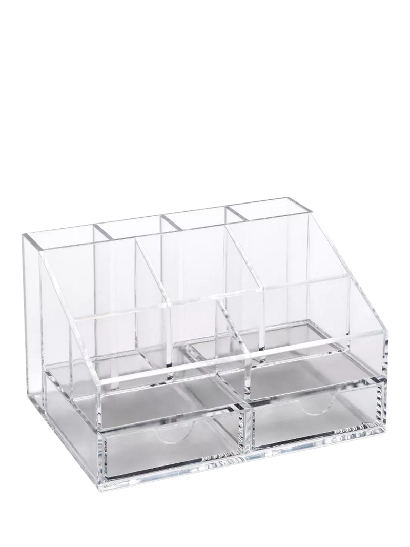 Osco clear acrylic desk organiser with two drawers, imported from the UK