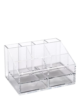 John Lewis Osco Acrylic 2 Drawer Desk Organiser, Clear- Buy online at McGrocer