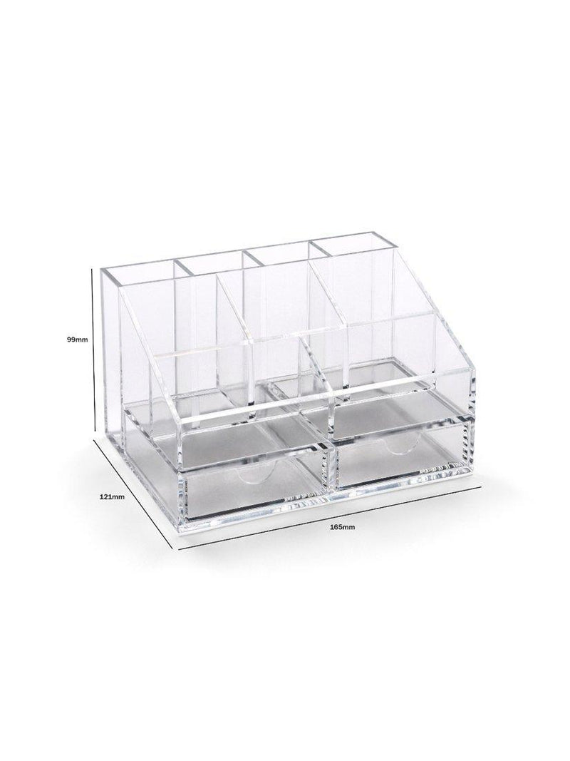 Osco clear acrylic desk organiser with two drawers, imported from the UK