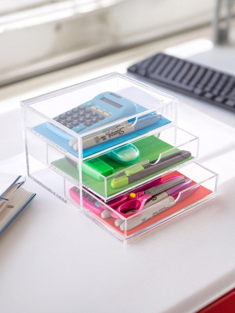OSCO acrylic desk drawers clear storage chest, imported from the UK