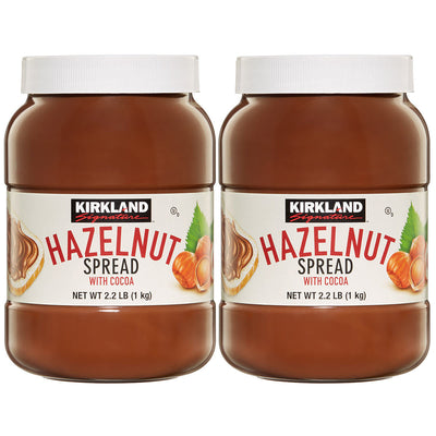 Costco UK Kirkland Signature Hazelnut Spread with Cocoa Chocolate Spread 2 x 1kg- Buy online at McGrocer