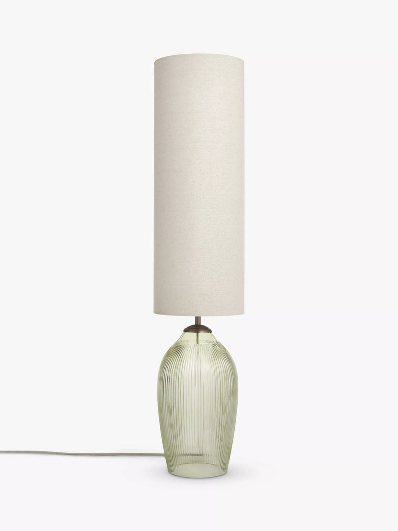 John Lewis floor lamp olive ribbed glass, UK version
