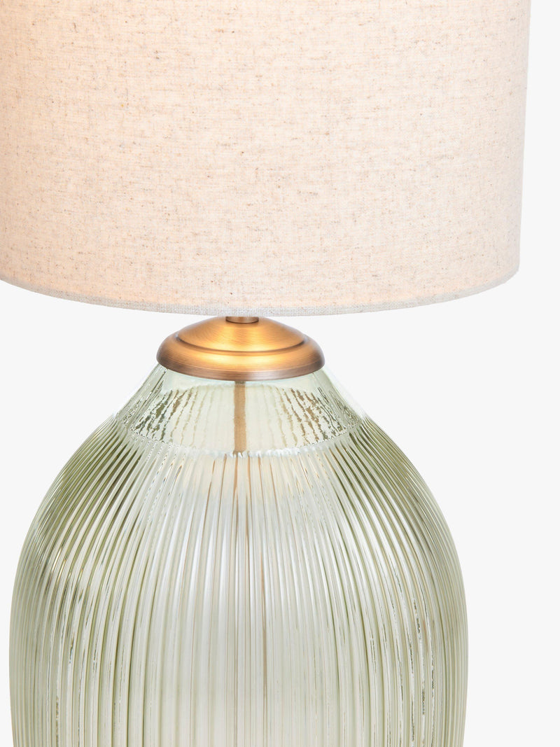 John Lewis floor lamp olive ribbed glass, UK version