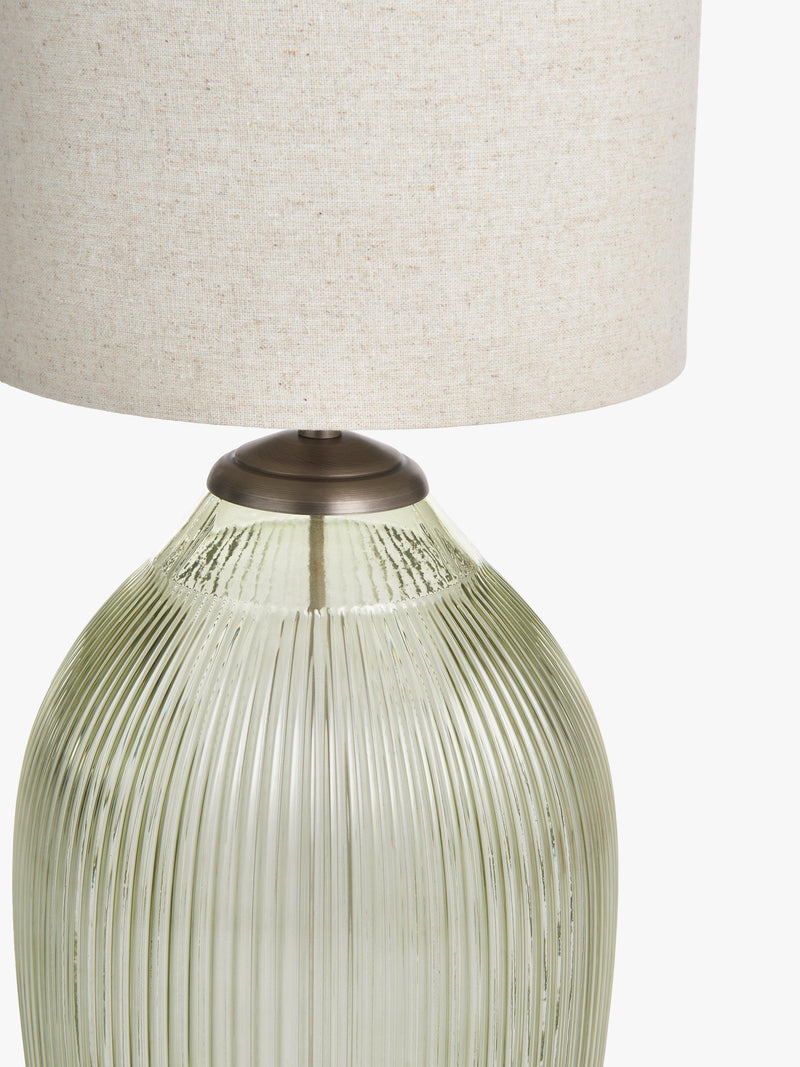John Lewis floor lamp olive ribbed glass, UK version