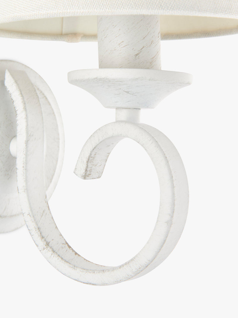 John Lewis Carlita wall light white painted finish, imported from the UK