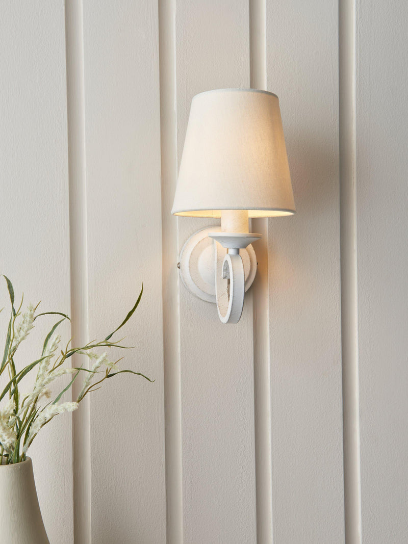 John Lewis Carlita wall light white painted finish, imported from the UK