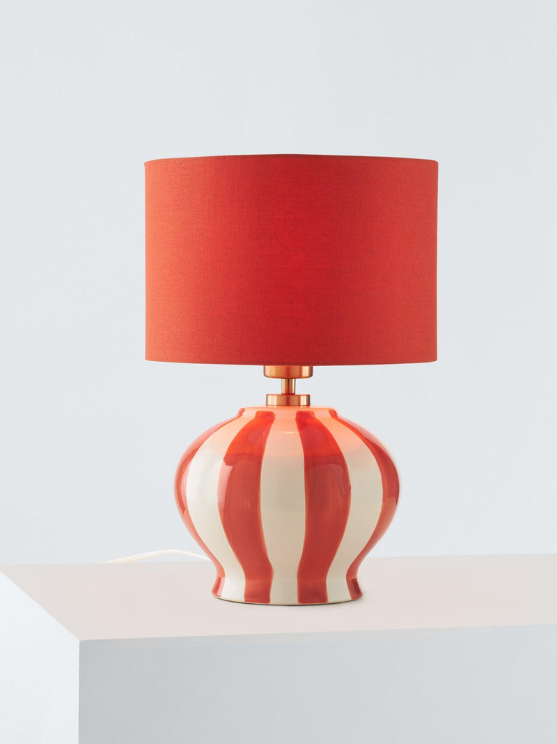 John Lewis Burano stripete keramisk bordlampe med skjerm, UK-versjon