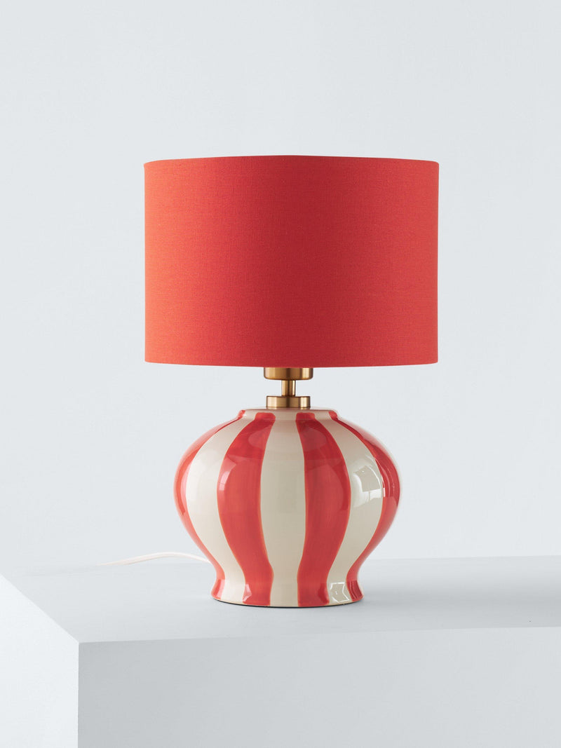 John Lewis Burano stripete keramisk bordlampe med skjerm, UK-versjon