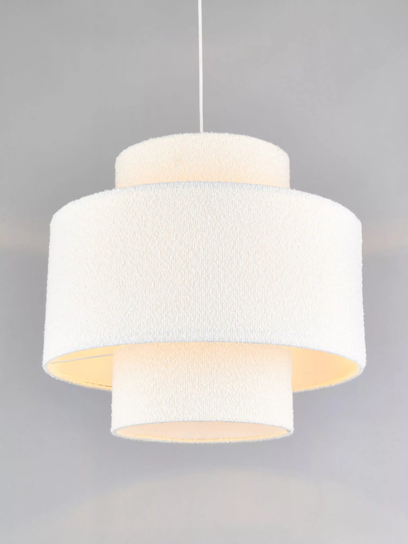 John Lewis boucle layered ceiling lampshade 45x50cm, imported from the UK