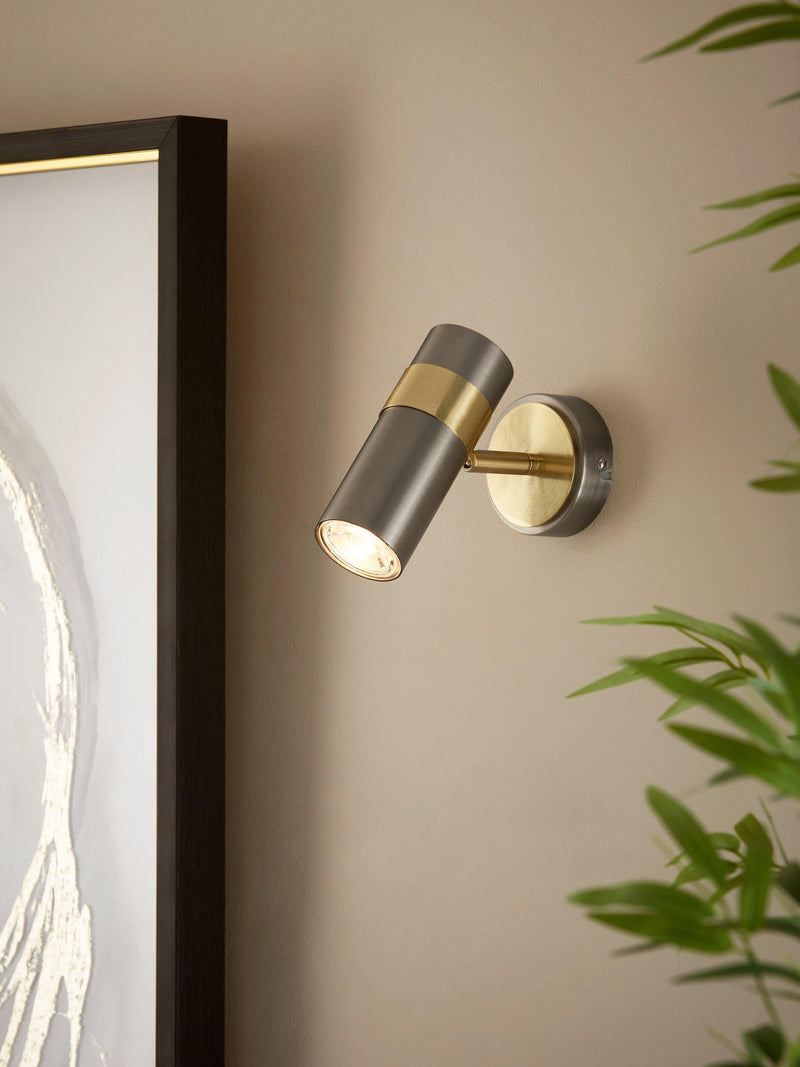 John Lewis Obi spotlight wall light matt nickel gold - British product