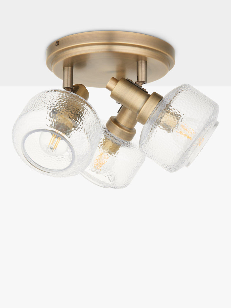 John Lewis Ruisseau 3-arm spotlight ceiling plate matte antique brass - British product