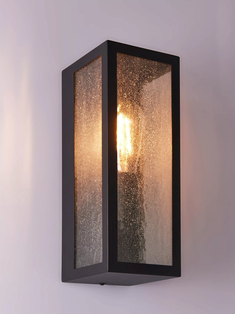 John Lewis black ripple glass outdoor wall light, UK version