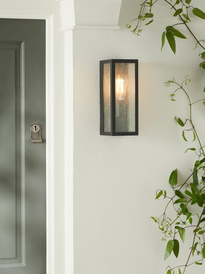 John Lewis black ripple glass outdoor wall light, UK version