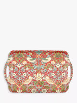 John Lewis Large Handled Melamine Tray with Strawberry Thief Design, Red/Multi- Buy online at McGrocer