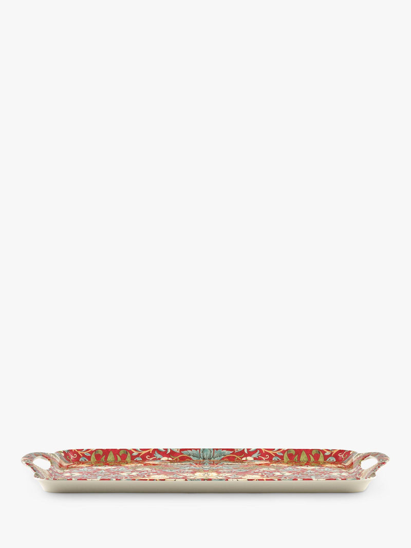 Morris & Co. large handled melamine tray with Strawberry Thief design, imported from the UK