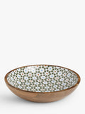 John Lewis serving bowl with Lisbon tile print, 38cm in mango wood, UK version