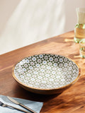 John Lewis serving bowl with Lisbon tile print, 38cm in mango wood, UK version