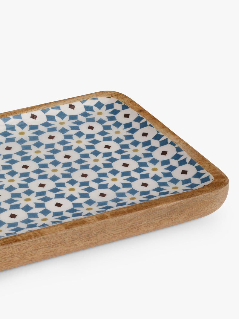 John Lewis mango wood platter with Lisbon tile pattern, UK version