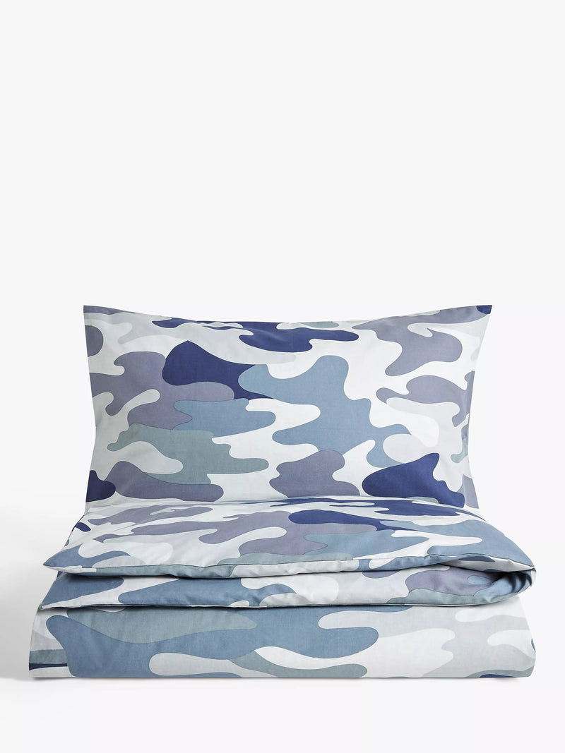 John Lewis kids' camouflage pure cotton duvet cover and pillowcase set, UK version