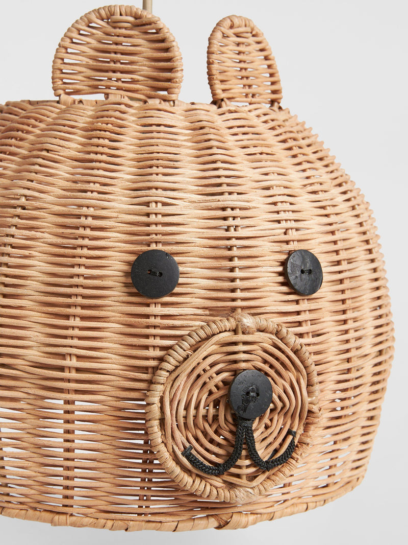 John Lewis bear rattan ceiling shade 42cm, imported from the UK