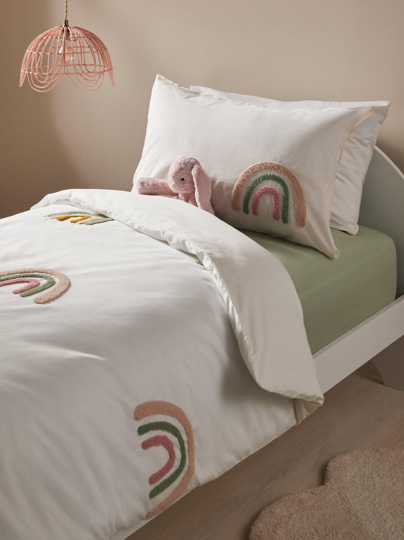 John Lewis rainbow tufted duvet cover set single, imported from the UK