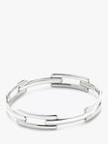 Bracelet jonc Monica Vinader signature link argent petit, importé du Royaume-Uni