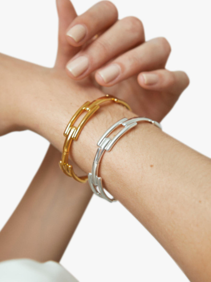 Monica Vinader signature link bangle gold 18k vermeil (British brand)