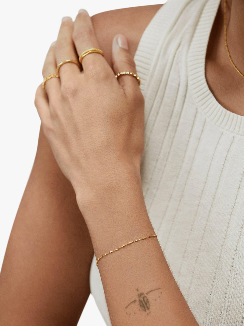 Monica Vinader gold station chain bracelet, imported from the UK