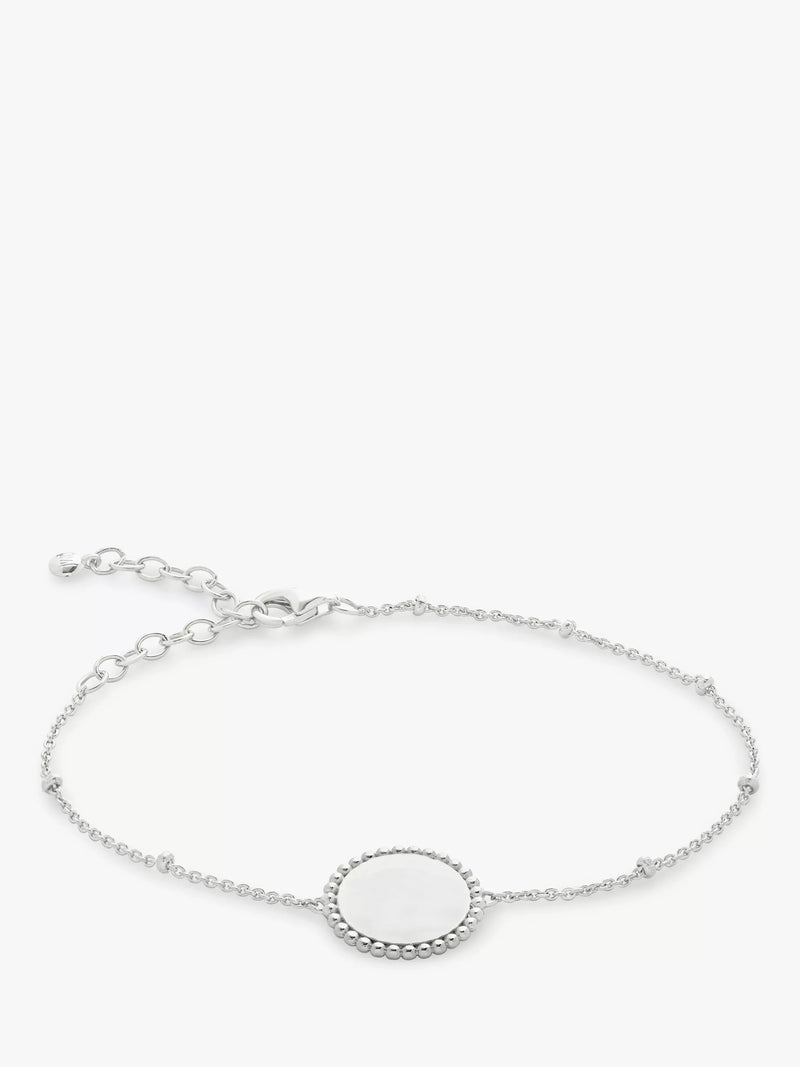 Monica Vinader solid sterling silver beaded bracelet, UK version