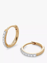 John Lewis Monica Vinader 14ct Yellow Gold Diamond Huggies Hoop Earrings- Buy online at McGrocer