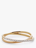 Monica Vinader 14 Karat Gelbgold Diamant-Kreuzring