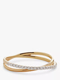 Monica Vinader 14 Karat Gelbgold Diamant-Kreuzring