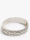 Coach silver crystal bangle with hinged closure, imported from the UK