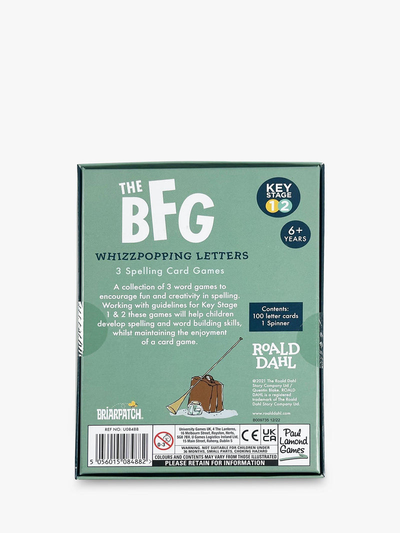 Roald Dahl The BFG Whizzpopping Letters spelling card game - British product