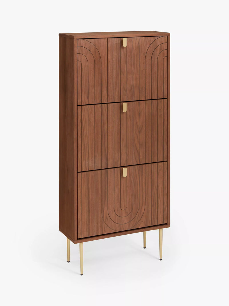 John Lewis Harvard Tall Shoe Storage Unit in Walnut (British brand)