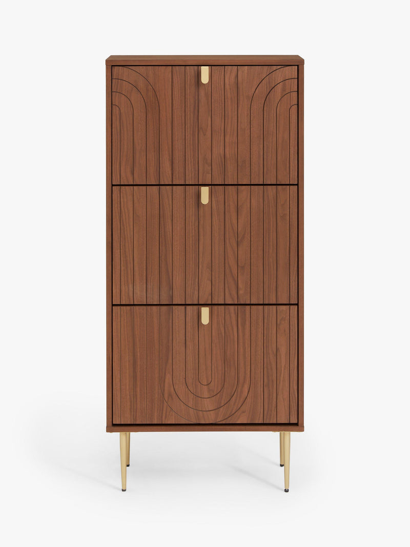 John Lewis Harvard Tall Shoe Storage Unit in Walnut (British brand)